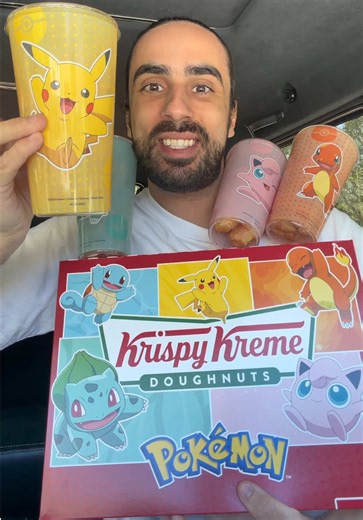 Pokemon x Krispy Kreme 🍩 #pokemon #krispykreme #donuts #asmr #mukbang | krispy kreme