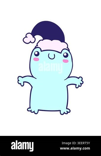 shaking motion animation of cute cartoon frog wearing christmas hat Stock Video Footage - Alamy