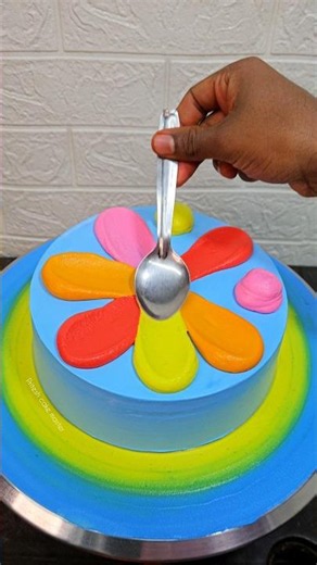 Vanilla Rainbow Cake Amazing Design #cakedesign #youtube #vanila #ytshorts #cakeart #food