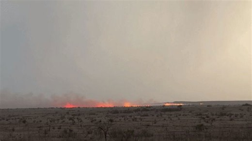 Lightning sparks grass fire in Texas Panhandle
