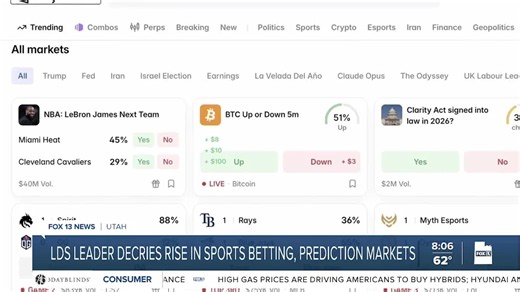 LDS leader decries sports betting, prediction markets