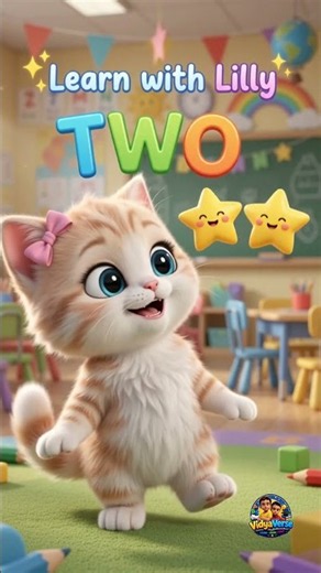 🔢 Number 2 | Number Name Two for Kids | Learn with Lilly 🐱 | VidyaVerse #shorts