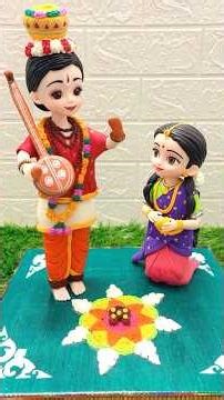 Pongal Special🎉💐🎇 Diy Haridas Making With Blooming Hands Airdry Clay🥰💕💃 #sankranthi #pongal