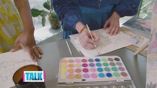 Mikey tries watercolor painting
