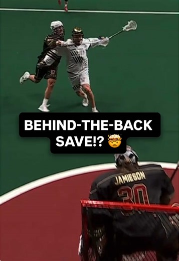 This goalie has eyes in the back of his head 👀🧱 (via @NLL, ESPN ) #lacrosse #sports #nll #goalie #save