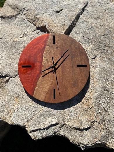 Gorgeous Wood and Resin Wall Clock - 12 Inch - Etsy