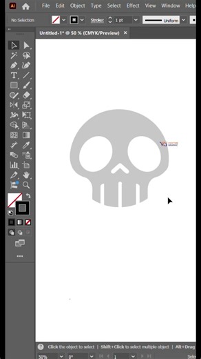 Adobe illustrator 2026 Tutorial: How to Draw & Trim Vector Skull Logo Easily! 💀✨ #vicktimegraphic