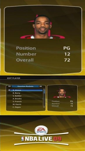 Houston Rockets Full Roster in NBA Live 09 – Team & Player Ratings on PS2, PS3, Xbox 360 & PSP