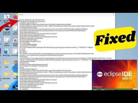 Eclipse Error Fix: Java Was Started But Returned Exit Code = 1 | 100% Solution (Hindi)