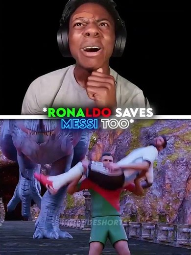 Rnaldo Saves Messi From T-REX #ishowspeed ☠️🔥 #ronaldo #respect