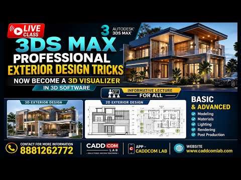 Live Batch Most Important Lecture Interior 3D Exterior Design With Cad Detailed 2D Exterior Now Bec