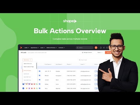How To Use Bulk Actions in Shape To Work Faster and Stay Organized - CRM Training
