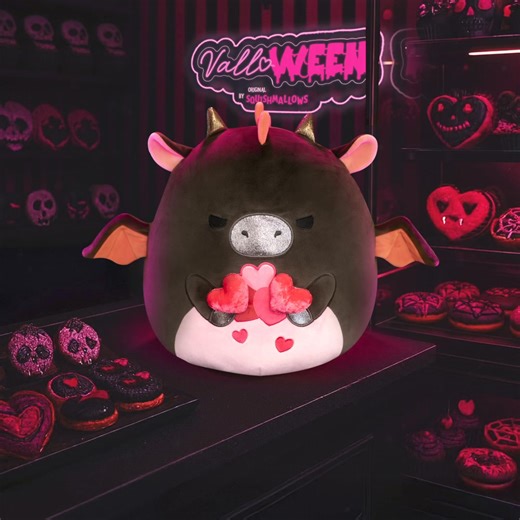 Celebrate the best of both seasons with Valloween, a Squishmallows Original Holiday starring Cupcake the Dragon, available now! | Squishmallows