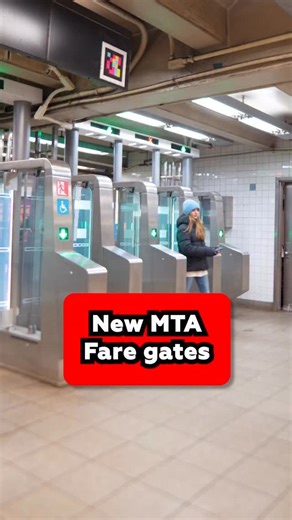 New Yorkers Live on Instagram: "NEW SUBWAY GATES ARE HERE 👀👀 MTA’s new fare gates feature tall glass paddle doors that open after tapping OMNY or a card and close quickly. They have a loud alarm on evasion attempts, use AI sensors for accessibility (wheelchairs, strollers, luggage), and are designed to be harder to jump or duck under. These are currently in pilot testing at some stations The MTA’s goal is to reach 150 stations by 2029 to reduce fare evasion."