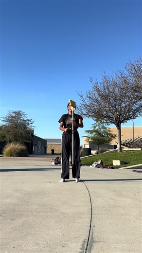 Our most creative trick toss 😍 - Day 12 #guardmonth2026 #funny #colorguard #broom #trick