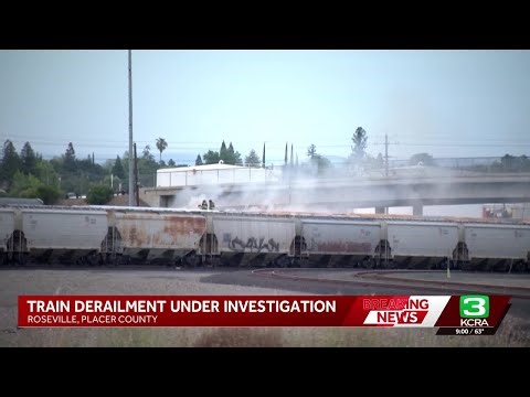 Roseville train derailment causes road closure