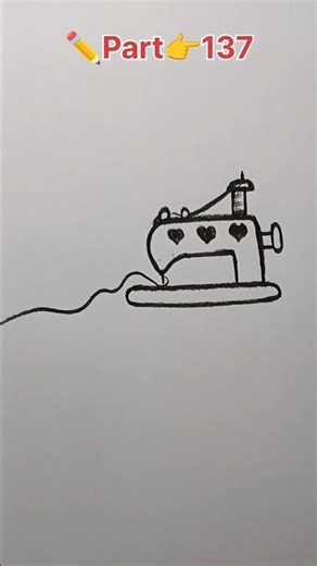 cut drawing | simple silai machine drawing #art #simple #howtodraw #ytshorts #stepbystep