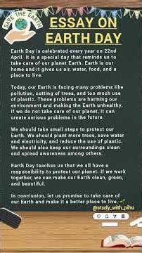 Earth Day Essay in English 🌍 | Easy Essay for Kids | 22 April | Save Earth 🌱 | Class 1–5 #shorts