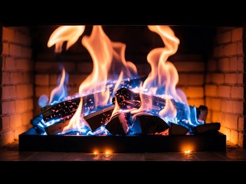 🔥 Color-Changing Fireplace with Blue Flames Below and Soft Orange Fire for Cozy Relaxation