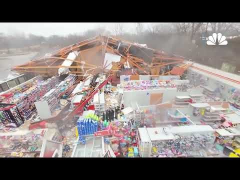 Drone footage shows devastation in Illinois and NW Indiana after severe storm, tornadoes