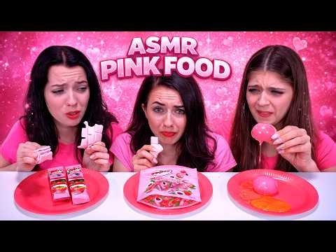 ASMR Eating Only Pink Food Challenge Compilation