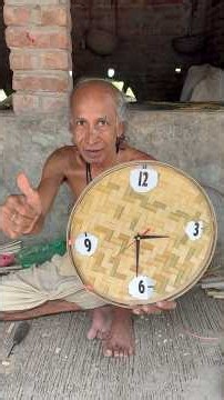 80–90-Year-Old Grandpa Makes an Amazing Bamboo Wall Clock! 🎋🕰️
