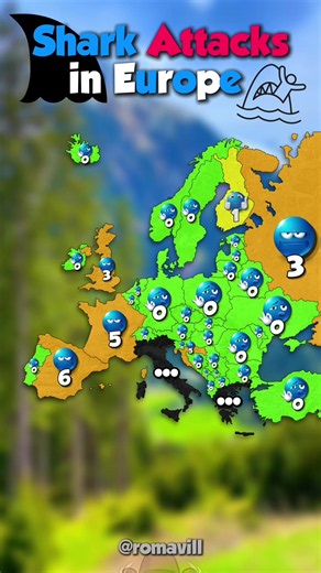Shark attacks in Europe map