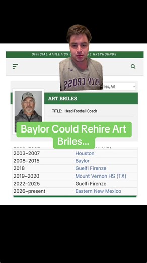 Would be the craziest hire in CFB history #easternnewmexicouniversity #baylorfootball #baylorbears #baylor #big12football