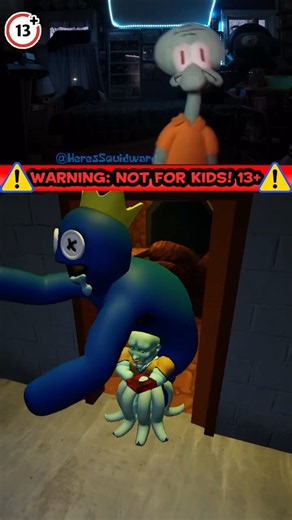 Blue Rainbow Friend SCARES Squidward HALF TO DEATH!