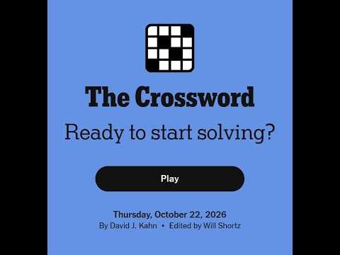 The New York Times Crossword 22/10/2026
