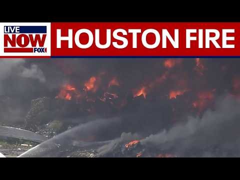 WATCH: Crews battle massive fire at recycling facility in Houston