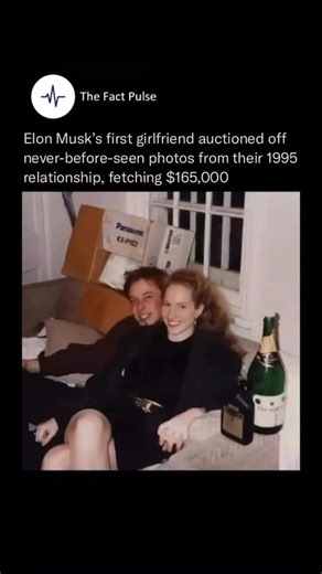The Fact Pulse on Instagram: "Elon Musk’s first girlfriend auctioned off never-before-seen photos from their 1995 relationship, totaling $165,000. The images show Musk during his college years—long before he became a tech icon. Alongside handwritten notes and gifts from their University of Pennsylvania days, the collection offers a rare glimpse into his early life. The auction drew major attention and helped cover family expenses, turning a private chapter into a piece of pop culture history. DM