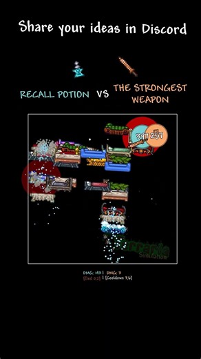 Recall Potion VS The Strongest Weapon #terraria #simulation #satisfying #shorts #terrariasimulation
