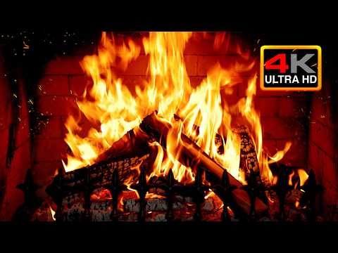 🔥 Cozy Winter Fireplace 4K (12 HOURS) – Crackling Fire Sounds | Warm Fireplace Ambience