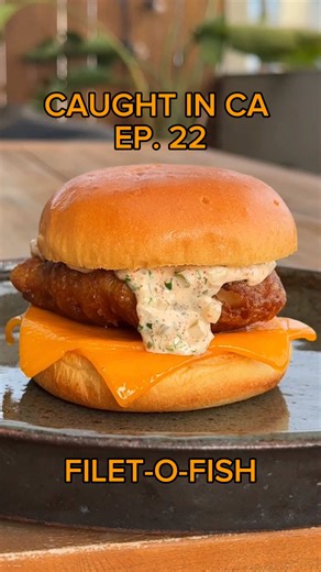 CAUGHT IN CALIFORNIA EP. 22: FILET-O-FISH Saw @Island Catch and Cook’s Filet-O-Fish and figured I’d try my own spin using some fresh-speared calico bass. Ultra crispy beer batter, melty cheese, and a from-scratch tartar sauce with mentaiko (spicy cod roe) for a little kick… how many of these could you eat? #filetofish #catchandcook #spearfishing #seafood #oceantotable @oceanammo