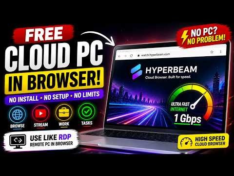 Free Cloud PC in Browser 🚀 | Hyperbeam Full Tutorial (No Install Needed)