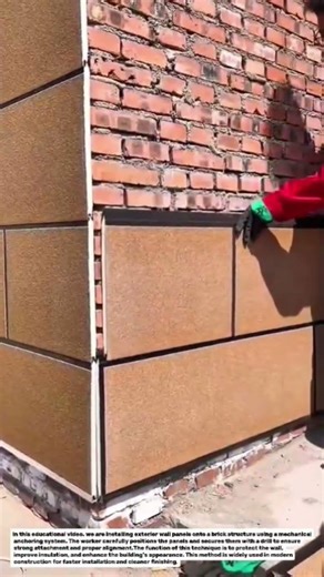 Exterior Wall Panel Installation with Anchoring Drill | Modern Cladding Technique.