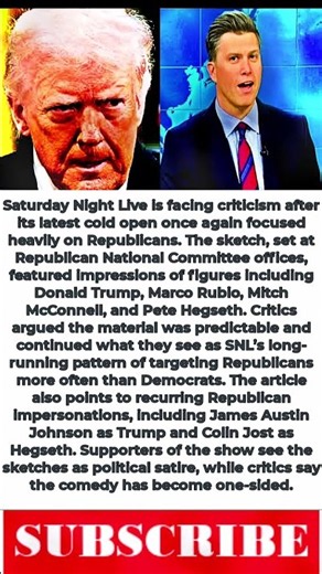 SNL UNDER FIRE Over Another GOP-Focused Cold Open!