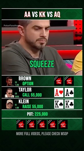 AA vs KK vs AQ 😳 #poker