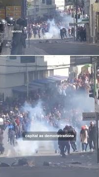 Protesters clash with police in Bolivia’s capital