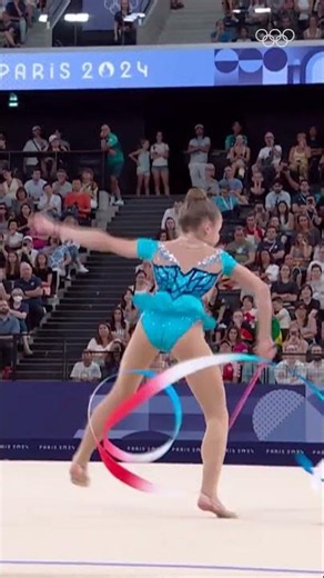 Stiliana Nikolova lit up the floor with her ribbon during the #Paris2024! #Olympics