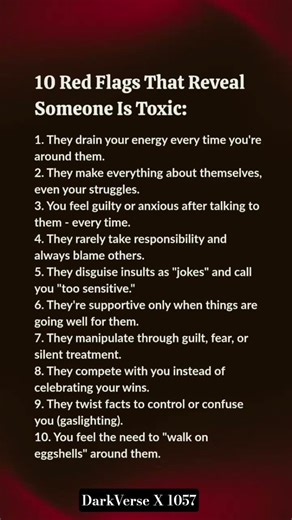 10 Red Flags That Reveal Someone Is Toxic Psychology Facts #viral #trending