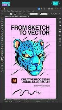 Adobe Illustrator 2026 - Drawing Tutorial - Illustration Process from Sketch to Vector