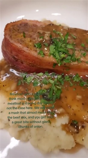 Juicy Bacon Wrapped Meatloaf with Rich Brown Gravy