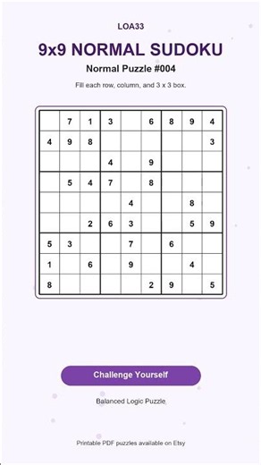 Normal Sudoku Challenge #004