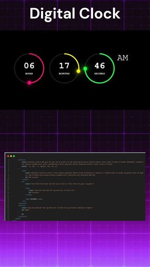 ⏰ Live Digital Clock Using JavaScript #coding #shorts