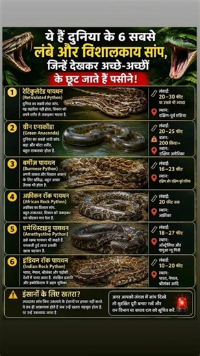 दुनिया के सबसे विशालकाय सांप | top 6 biggest snakes in the world #biggestsnake #anaconda #wildlife