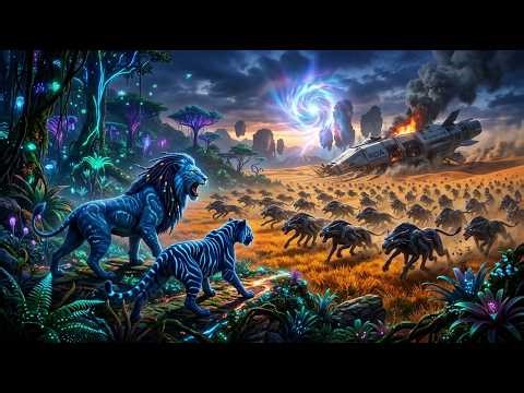 Simba & Shere Khan Against the Alien Creature Invasion | The Help from Pandora | AI Short Film