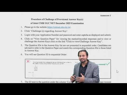 Update: CSIR NET JRF DECEMBER 2025 ANSWER KEY RELEASED - All The Best