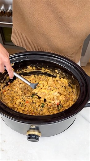 Homemade slow cooker hamburger helper that makes dinner effortless
